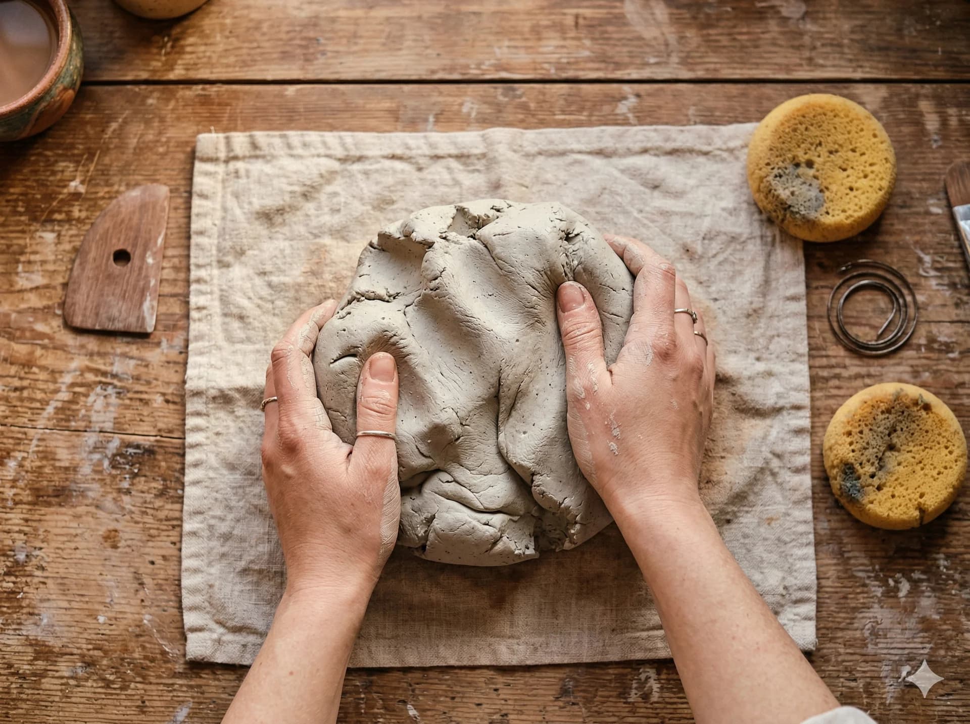 Ręczne przygotowanie gliny kamionkowej w pracowni Fairy Pottery